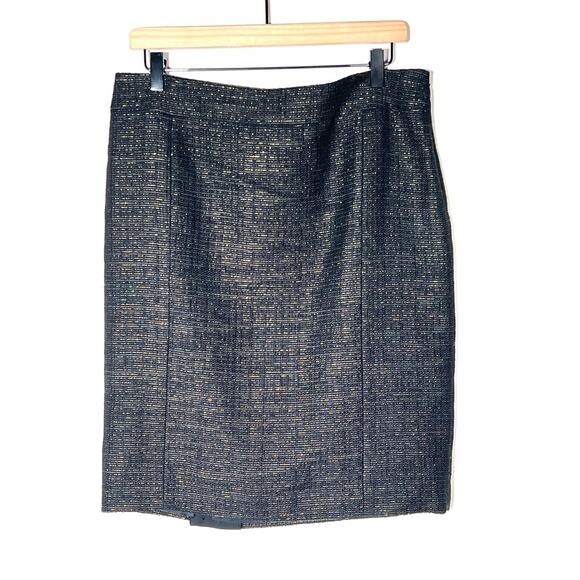 Cynthia Steffe black and gold tweed straight pencil skirt size 8 B133 - Picture 1 of 4